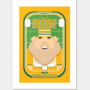 Rugby Gold and Green - Ruck Scrumpacker - Sven version Posters and Art